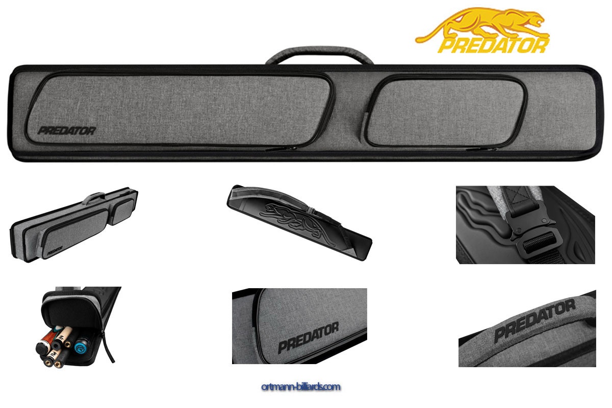 PREDATOR “METRO” GREY HARD CUE CASE – 2 BUTTS/4 SHAFTS - Image 3